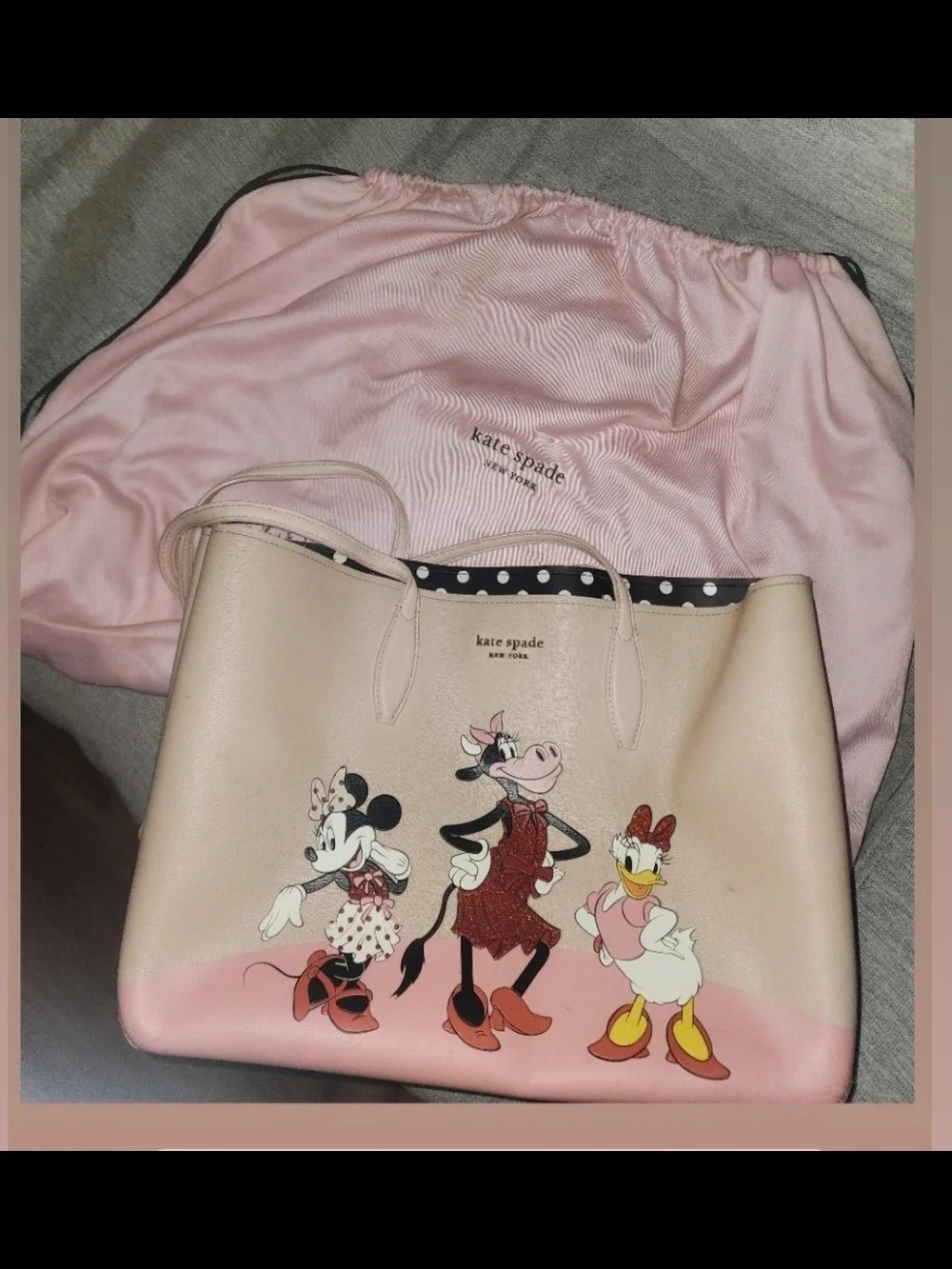 kate spade Pink Disney Character Tote with Minnie, Clarabelle & Daisy